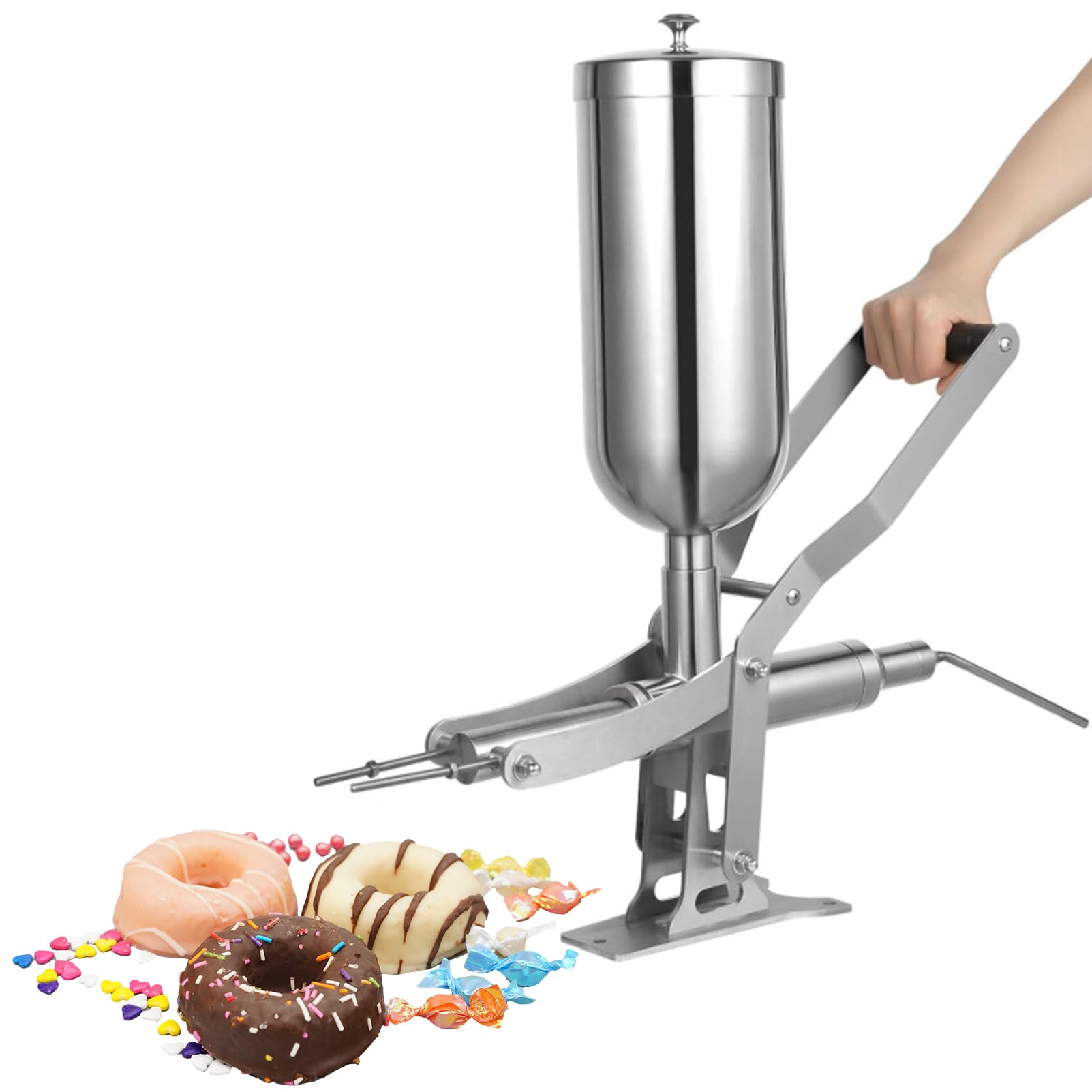 piudoiliy Latin Fruit Churro Jam Filling Machine Jam Doughnuts 5L Manual Cream Jam Operated Donuts Dessert Filler Filling