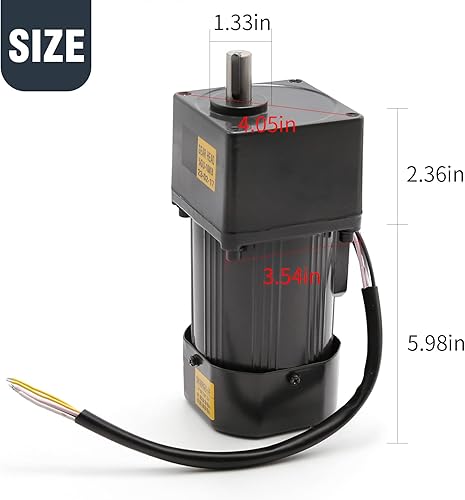 Miniatura 3 de Motor de engranajes de CA de 60 W, 10 K, 110 V, motor reductor de engranajes variable ajustable con controlador de velocidad para la industria