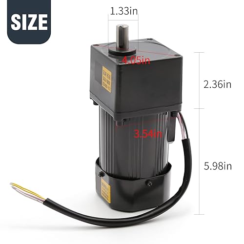 Miniatura 4 de Motor reductor de engranajes variable ajustable de 60W 10K 110V Motor de engranajes de CA con controlador de velocidad para la industria 0  150RPMmin