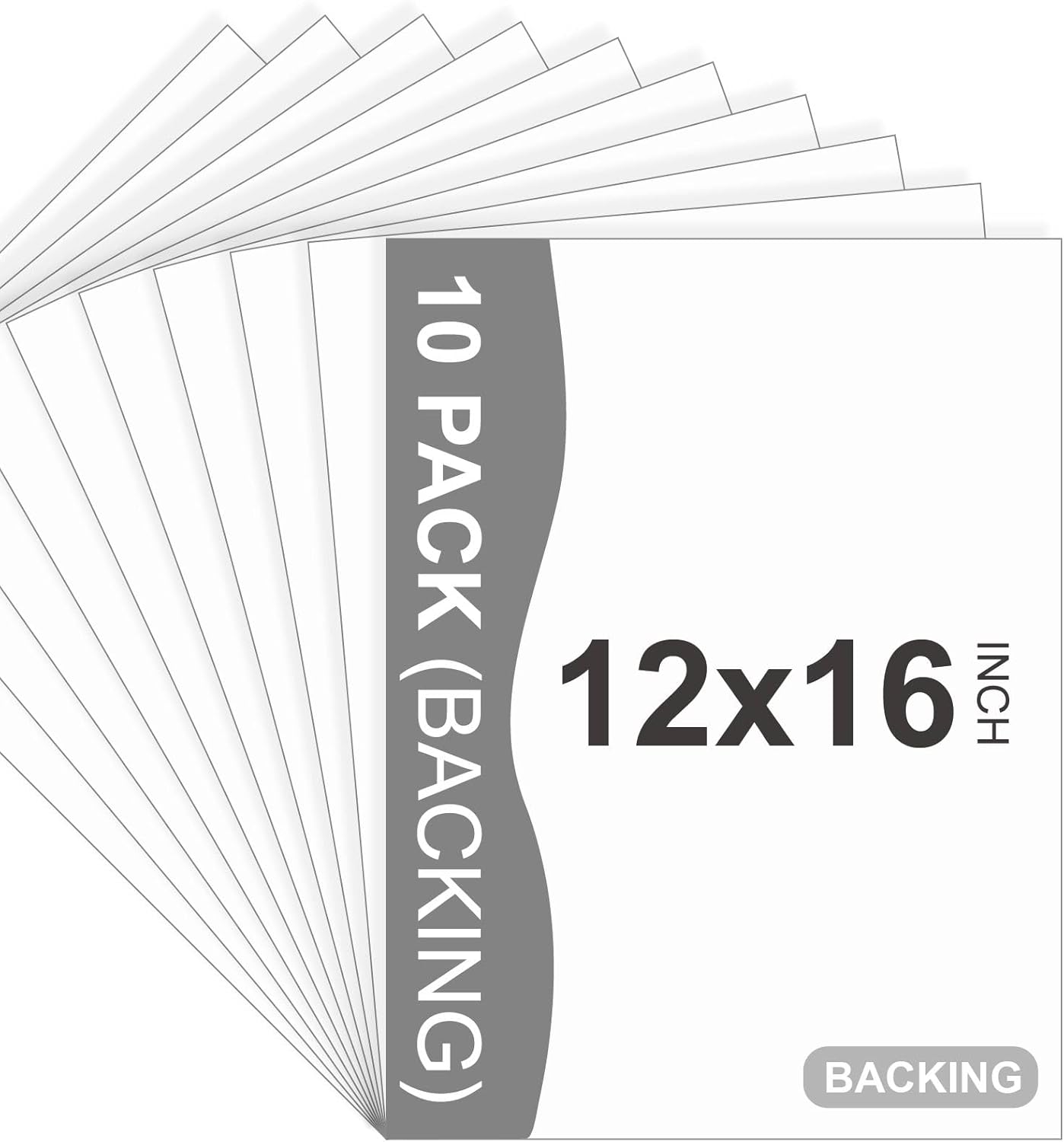 Somime 10 Pack Backing Boards, 12x16 Uncut White Mats Matboards, Acid-Free Backerboards for Art Prints, Ideal for Photos, Pictures, Prints, and Frames