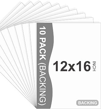 10 Pack Backing Boards, 12x16 Acid-Free Uncut White Mat Boards