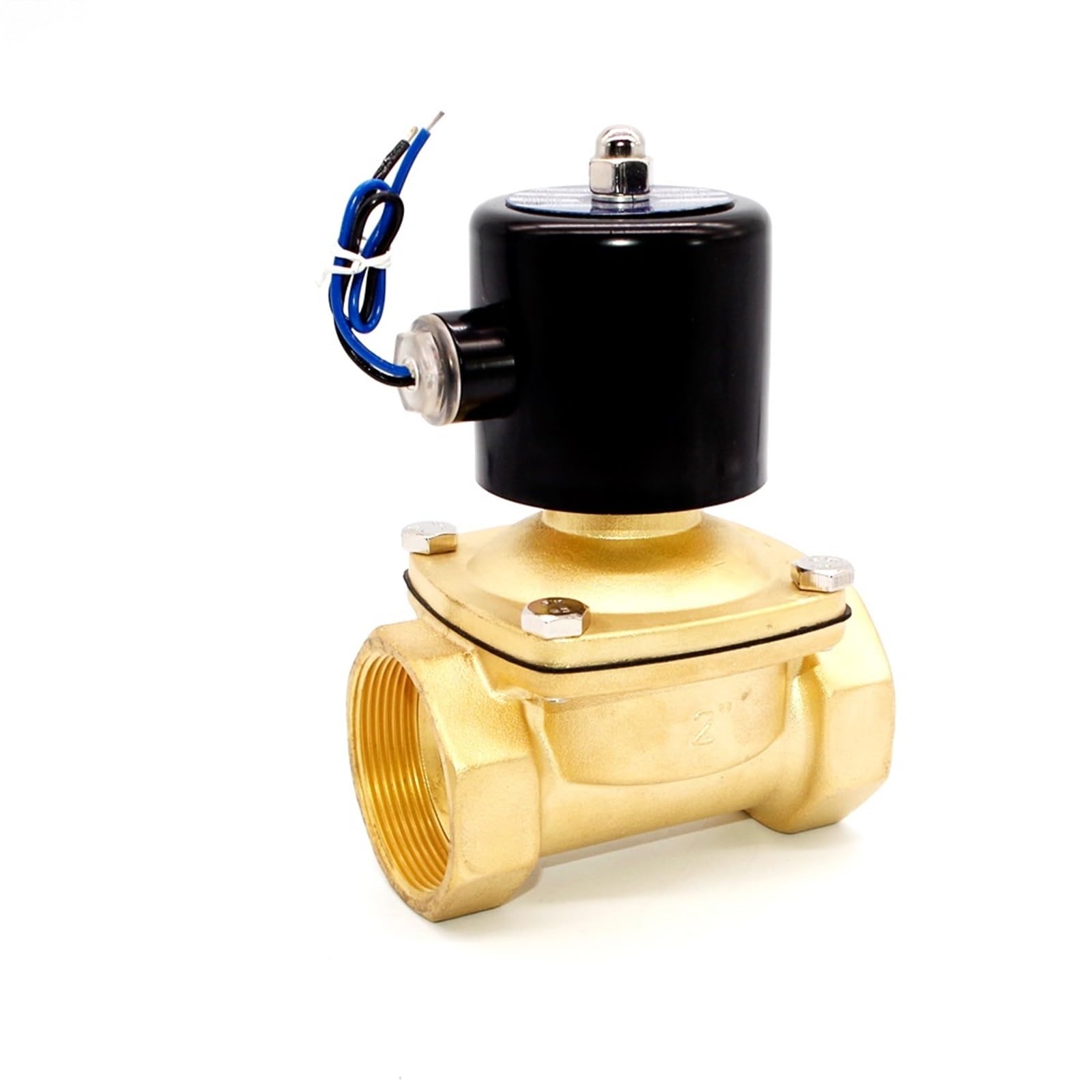 NYRXRYTCA 2inch 12v Water Solenoid Valve DN50 2W-500-50 NPT G Brass Normally Closed High Temperature NBR -5-80 Degree(2inch Npt,240VAC)