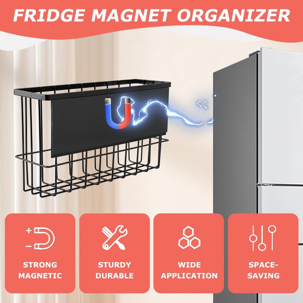 Magnetic Basket Organizer, Dryer Ball Holder Whiteboard Cabinet