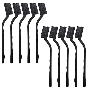 Scratch Brush Nylon Wire Brush Curved Handle for Cleaning Welding Slag and Rust 10PCS