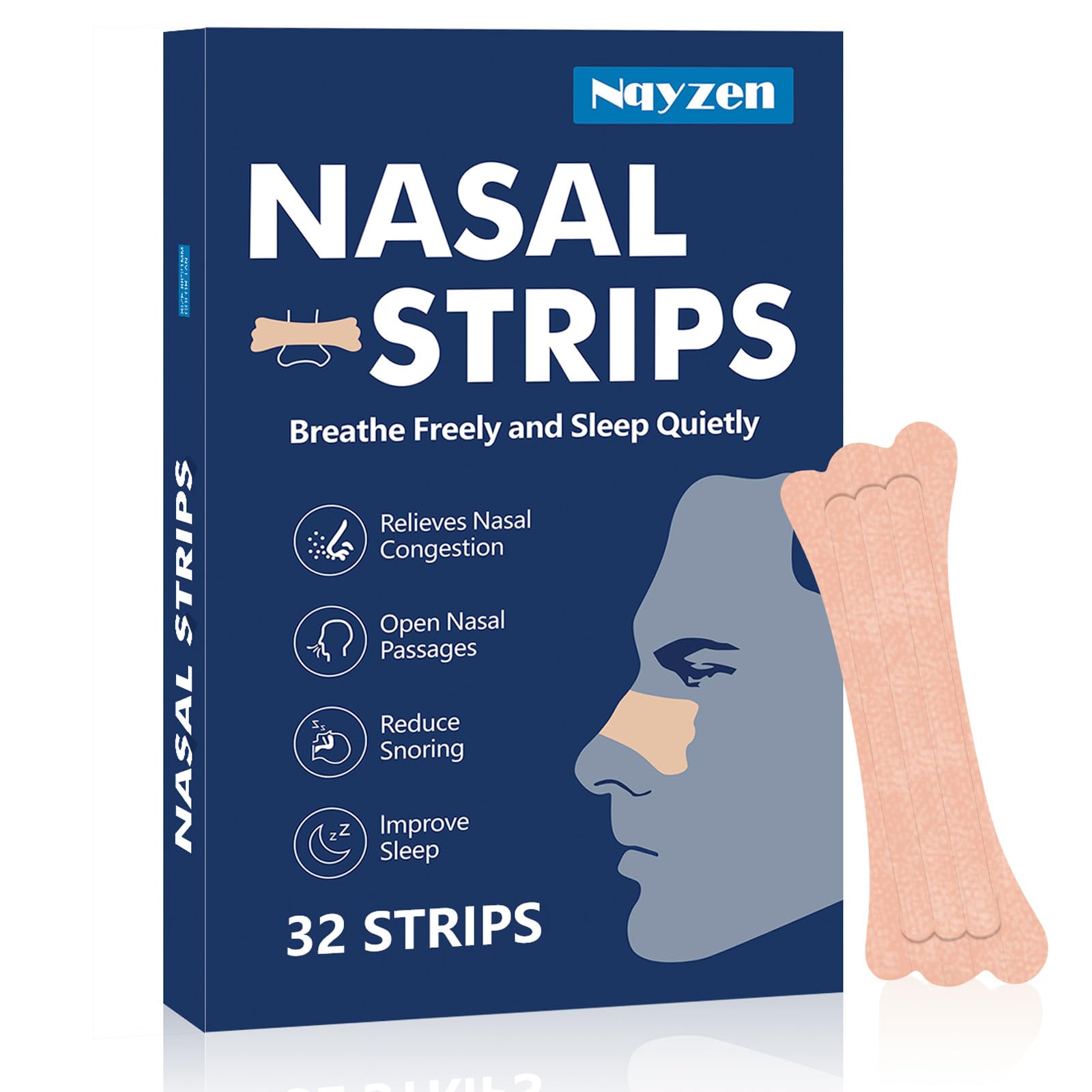 Nasal Strips Nasal Strips for Snoring Extra Strength Nose Strips for Breathing Anti Snoring Strips Truncated Nose Strips