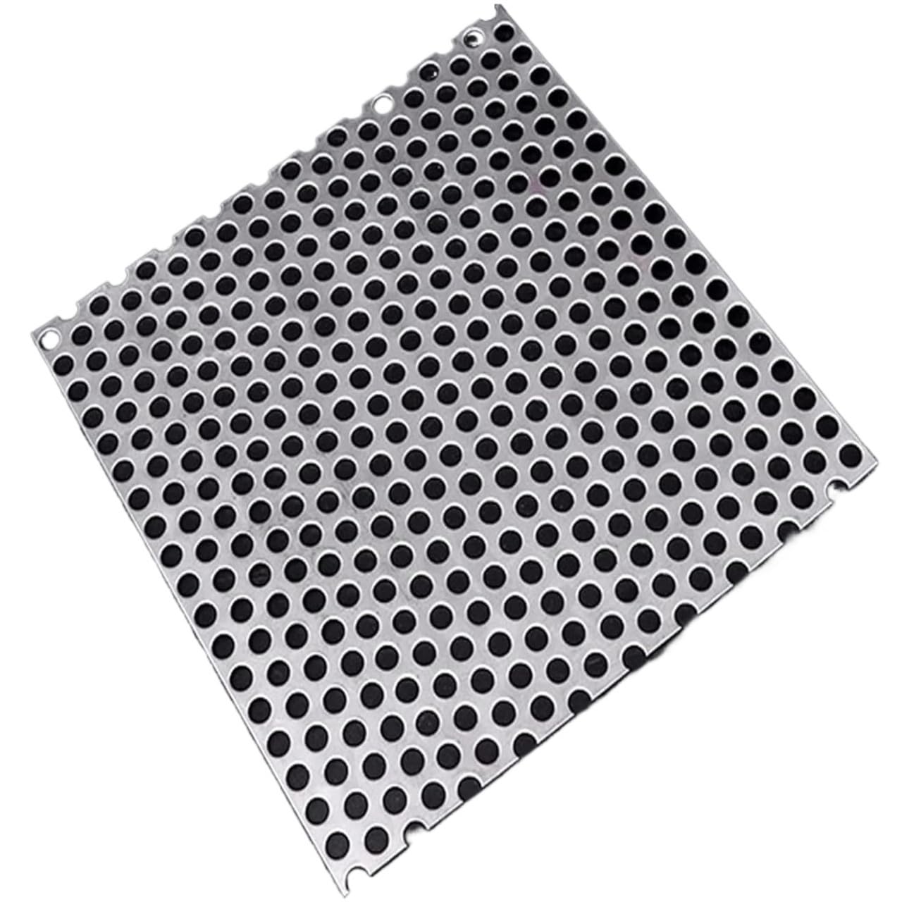 Placa redonda de chapa perforada de acero 304, malla plateada con agujeros de 1 a 10 mm, tamaño de 15 x 15 cm, ideal para proyectos de bricolaje, ventilación y filtrado.