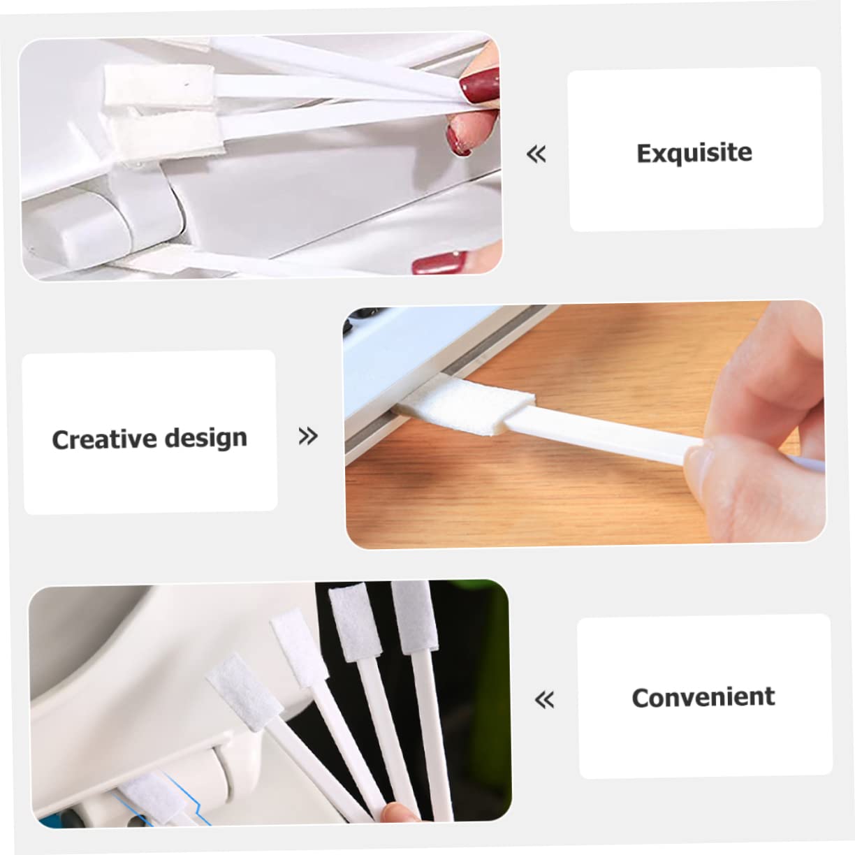 VALICLUD 5 Ensembles Ensemble De Brosses De Nettoyage Écart Brosse pour Nettoyer Les Petits Espaces Faire Le Ménage Jointoyer Nettoyeur Poil Blanche PP 30 Pièces * 5