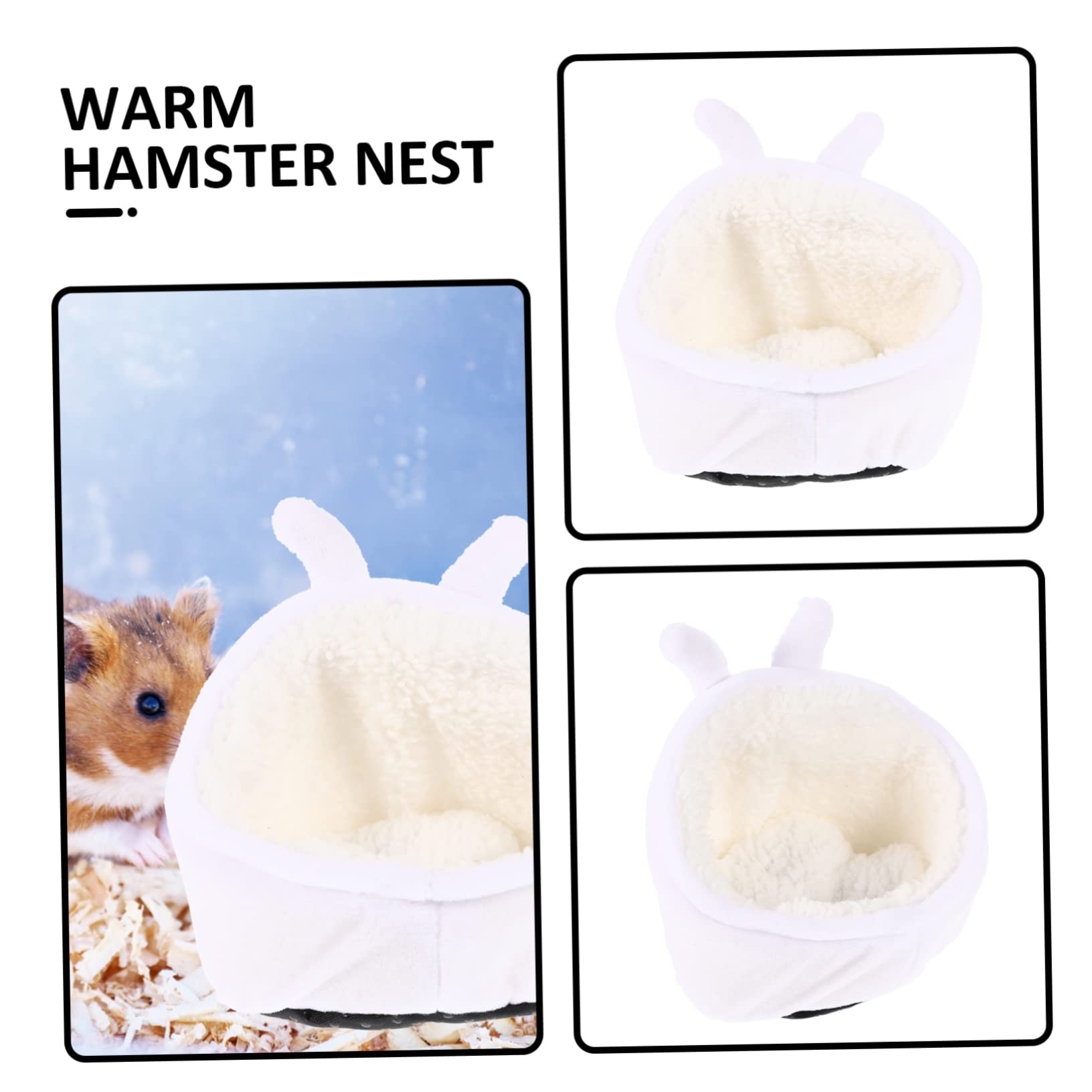 Criceto in cotone nido cincillà Guinea Habitat adorabile cuccia for animali confortevole nido for animali riccio,Nidi per piccoli animali domestici(White)