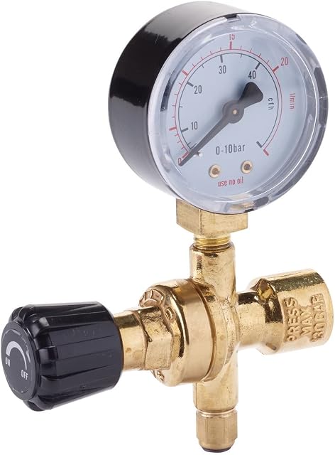 Draper 70135 MIG Mini Gas Bottle Regulator with Gauge, 130 bar, Disposable Cylinder, Welding