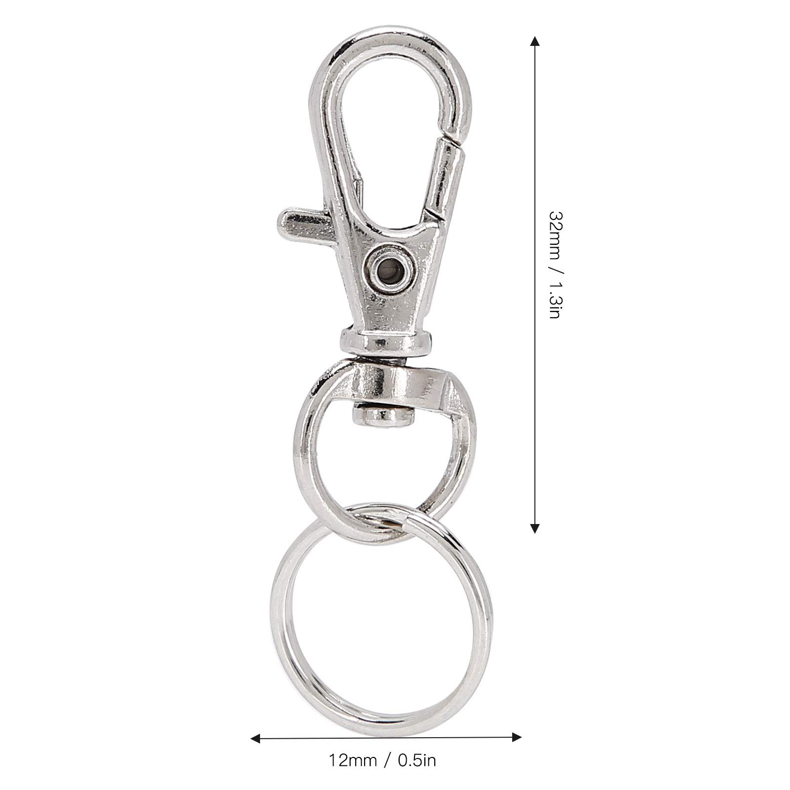 Garosa 20 Stks Sleutelhanger Clip Haak met Sleutelhangers, Swivel Lanyard Snap Sleutelhanger Clip Haken voor Lanyard Sieraden Maken DIY Ambachten (12mm