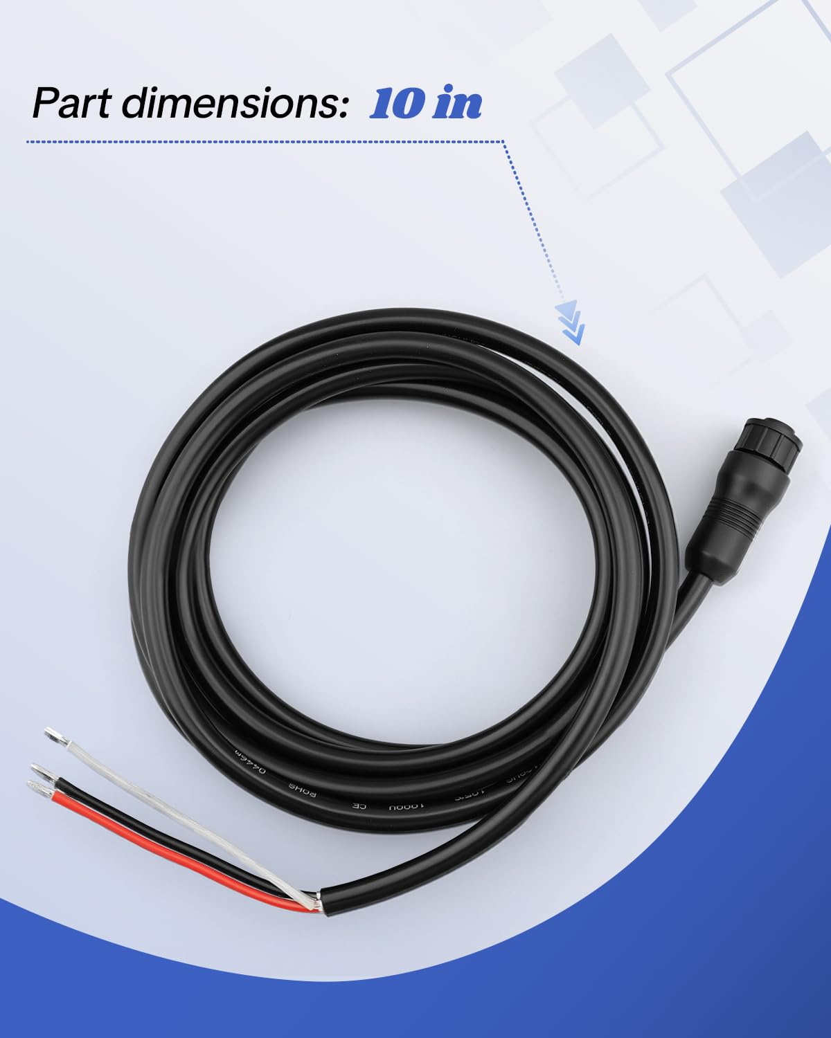 Cable de alimentación PC 13 apto para modelos Humminbird APEX/modelos XPLORE/MEGA Live Imaging/MEGA Live Imaging TargetLock de 10 pies