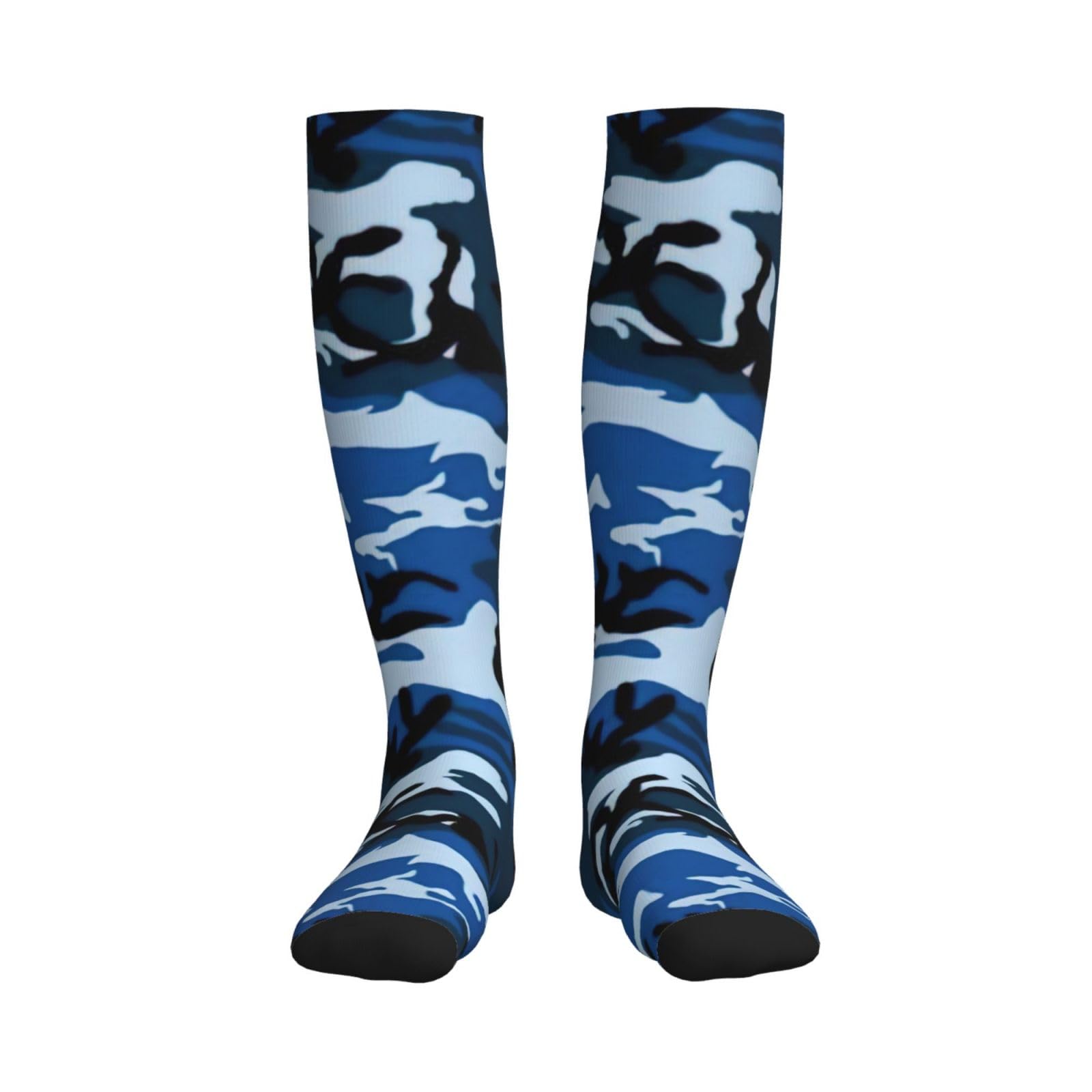 Longzehao Blue Camo Print Compression Socks for Women and Men,15-20 mmHg is Best Support for Athletic sports
