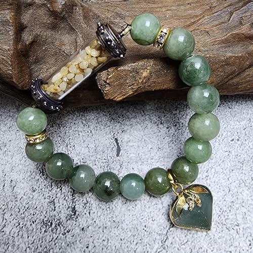 Bracelet-Light-Green-Jade-Buddha-Holy-Thai-Amulet-Sacred-Relics-Sarira-Phra-Tath-Mix-White-Brown-for-Women-Heart-Lucky-Prosperity-Success-Promote-Wealth-Trade-Flourishing Bracelet Light Green Jade Buddha Holy Thai Amulet Sacred Relics Sarira Phra Tath Mix White Brown for Women Heart Lucky Prosperity Success Promote Wealth Trade Flourishing