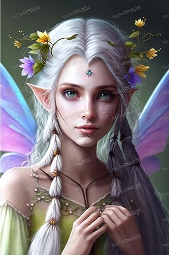 RMSGOZO Rompecabezas de niña de hadas de flores para adultos de 1000 piezas, rompecabezas románticos de madera, grandes juguetes para niños y