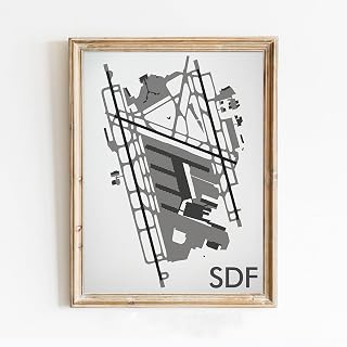 Modern Poster of Louisville International Airport Sdf | 11x17 12x18 16x24 24x36 Unframed Print Wall Art | Minimal Traveler Gift | Minimalist Home Office Decor