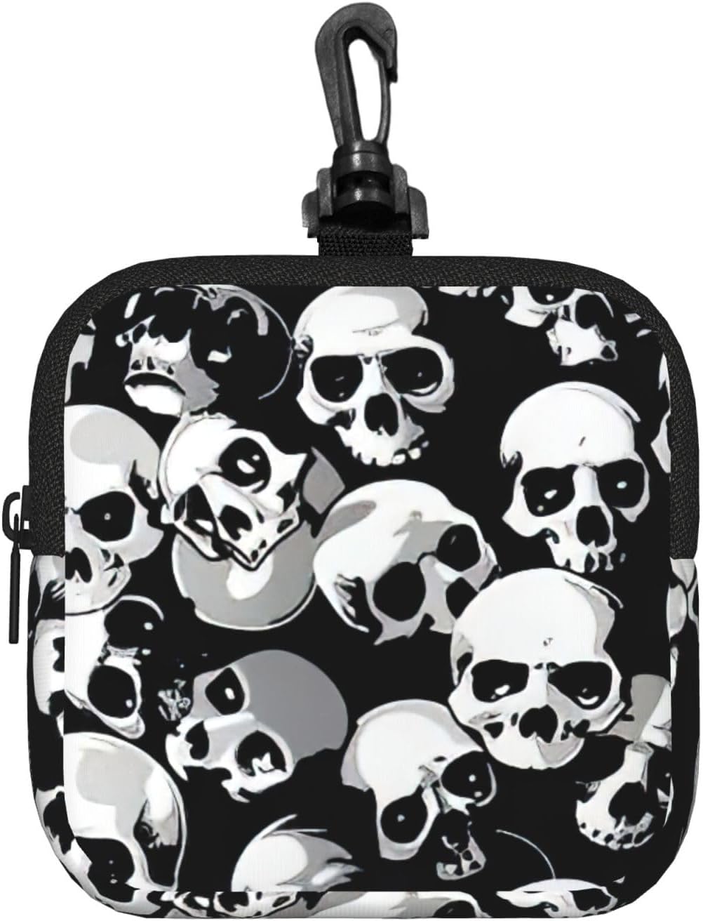 Black Skull Print Versatile Square Storage Bag Travel Organizer Pouch Toiletry Home Office Gift
