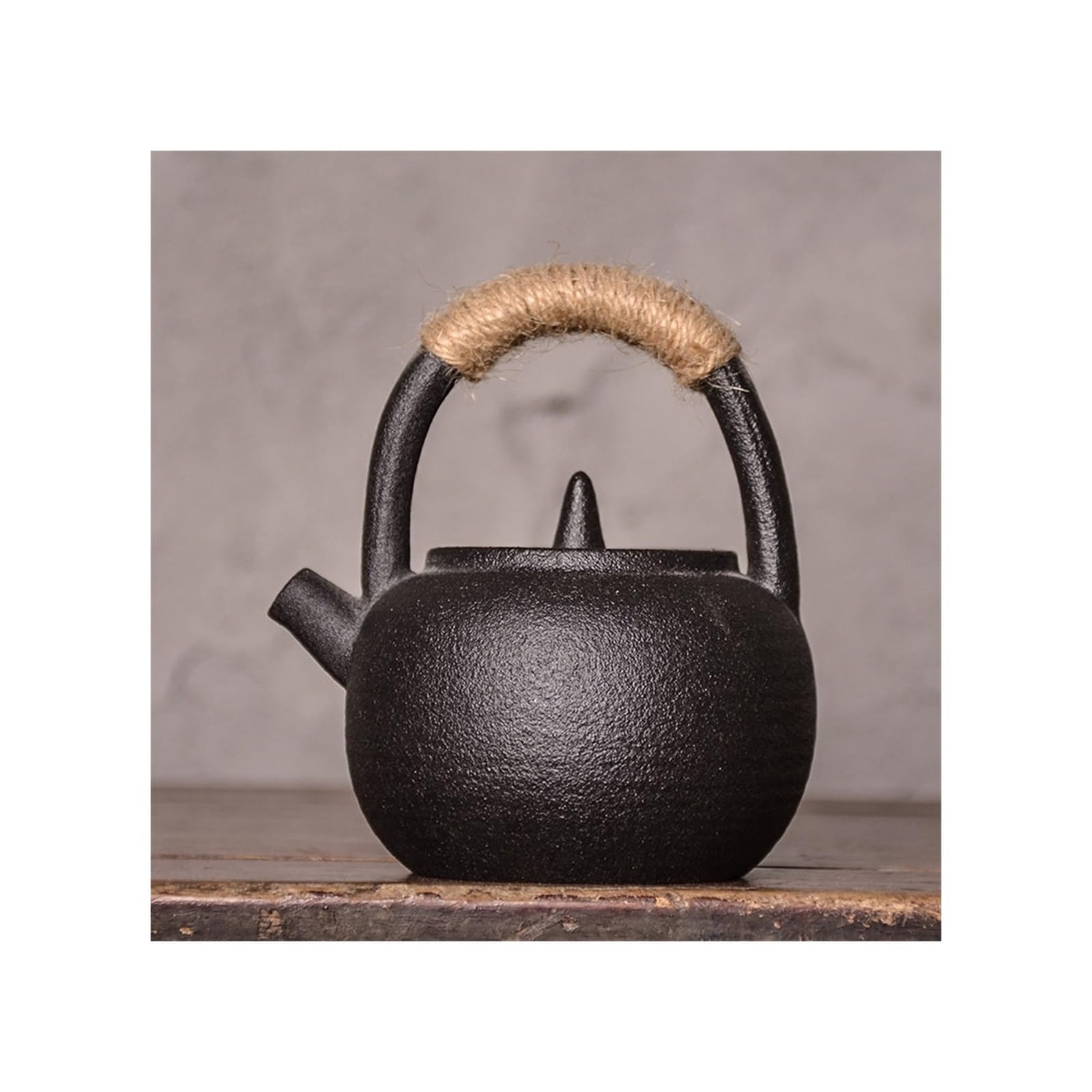 Tetera Tetera de cerámica Japonesa, Tetera China de 200ml Hervidor de Té(Negro)
