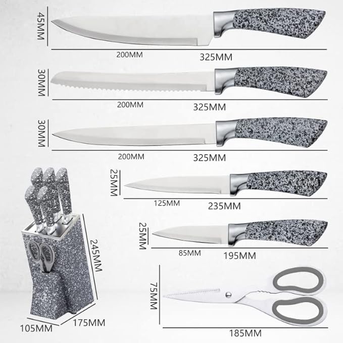 Set Cuchillos Cocina 7 Piezas Acero Inoxidable con Base miniatura 4