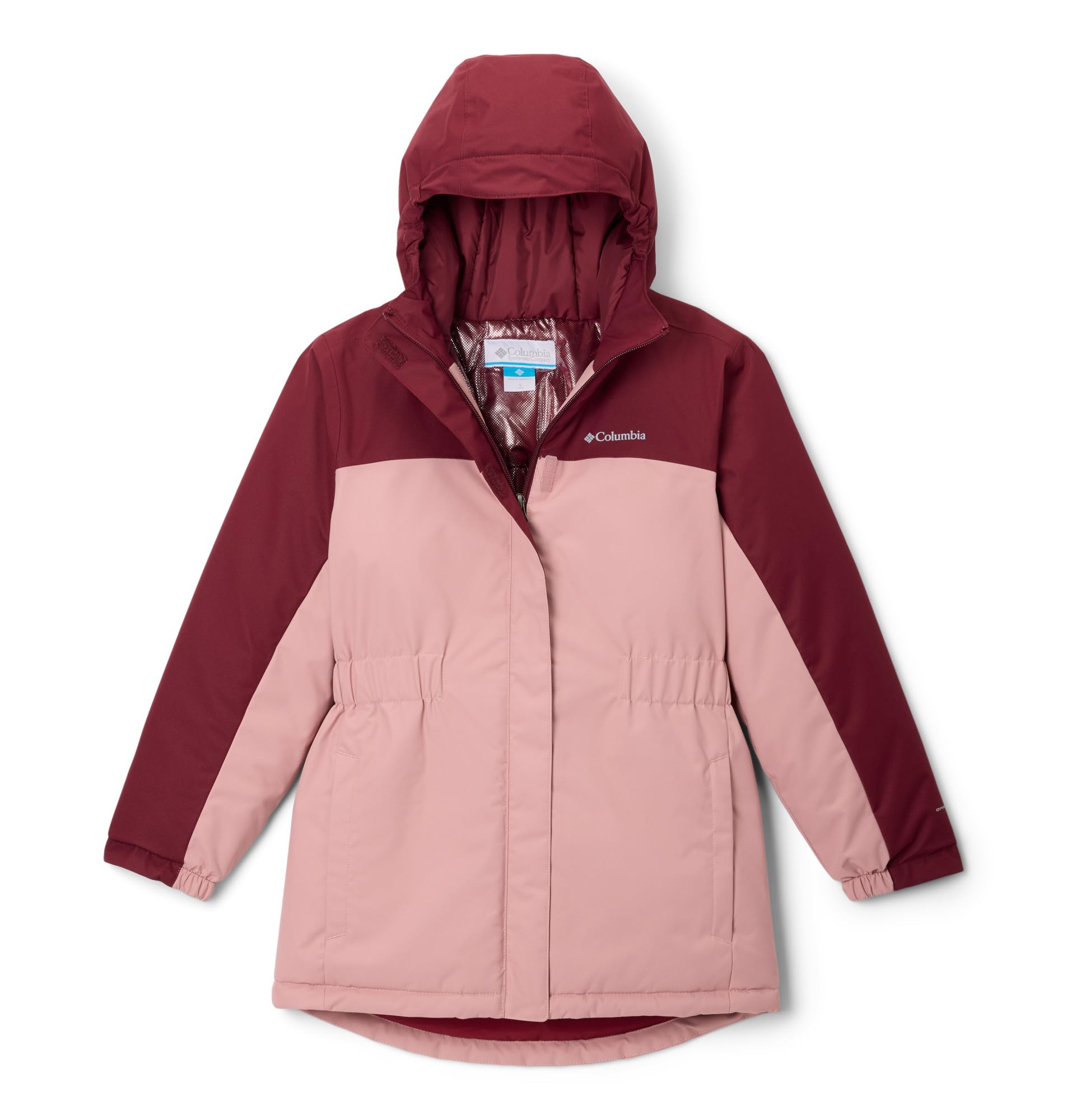Columbia Youth Girls Hikebound 2 Long Insulated Jacket, Winter Jacket, Eraser Pink/Rich Wine, Medium