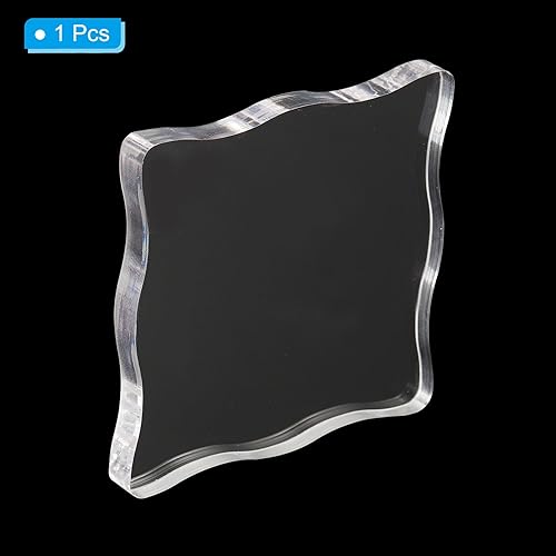 Miniatura 3 de PATIKIL Bloque de sello acrílico de 3 x 3 pulgadas, bloque de estampado transparente, bloques de montaje decorativos, forma de cabeza para álbumes