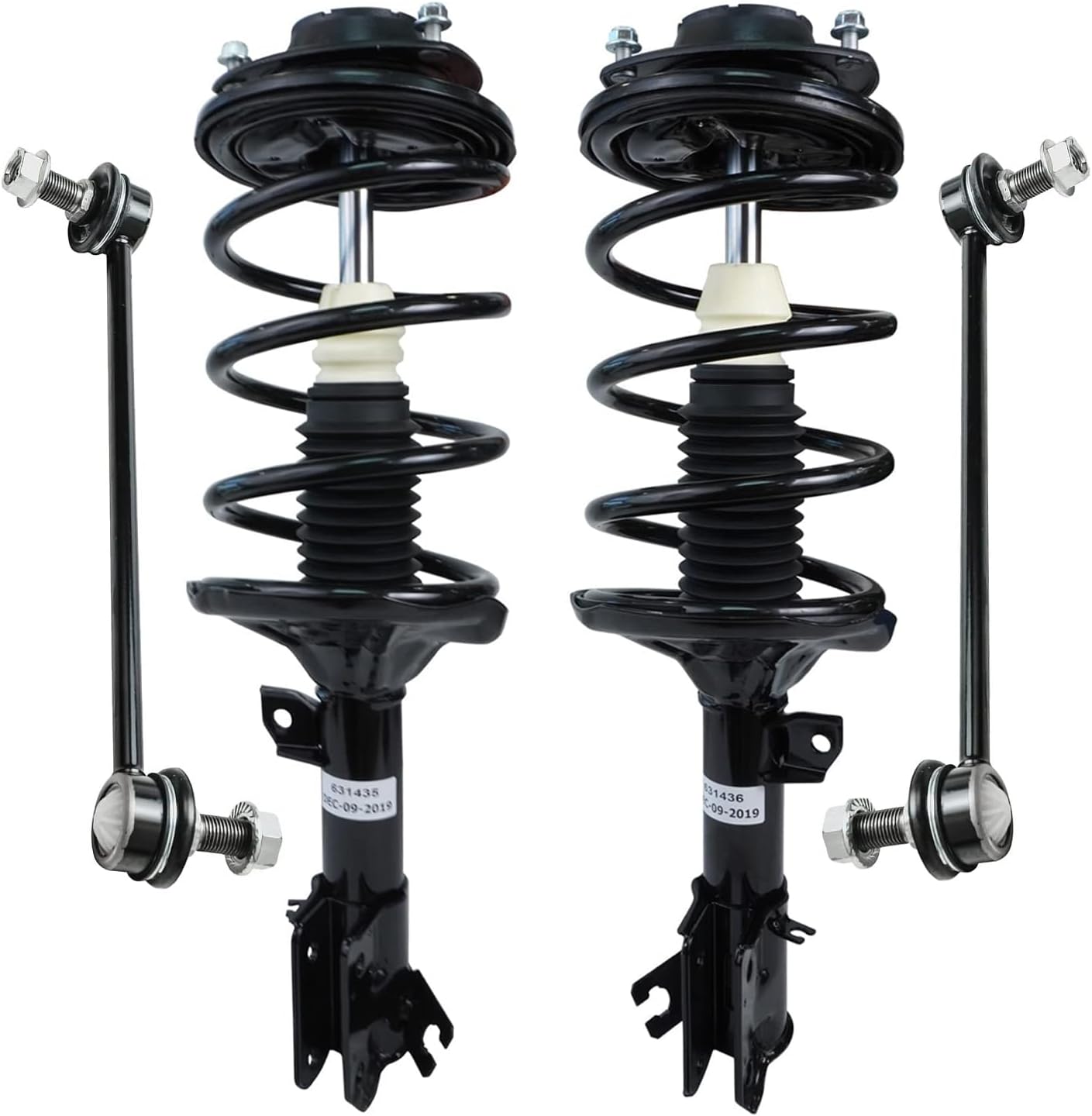 Detroit Axle - Rear Struts Sway Bars for 2007-2011 Honda CR-V Complete 2 Quick Install Ready Struts with Coil Spring Assembly 2 Rear Sway Bar Links 2008 2009 2010 Replacement Suspension Kit