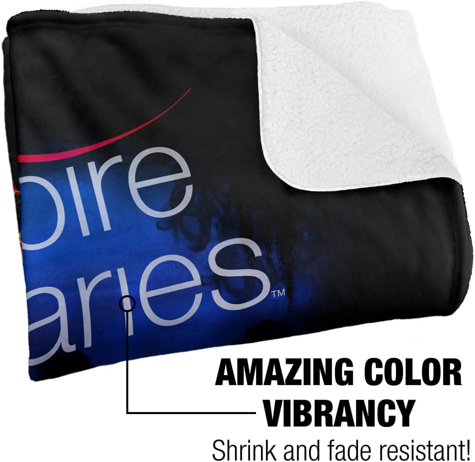 Vampire Diaries Blanket, 50"x60", Tempted Silky Touch Sherpa Back Super Soft Throw Blanket