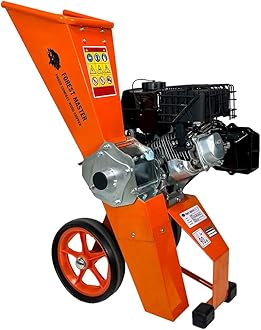 Forest Master FM6DDES-MUL 6HP Petrol Wood Chipper with Electric Start - Garden Mulcher Shredder Includes Oil and Spare Blades - Chips Branches up to 50mm - Ideal for Green Waste