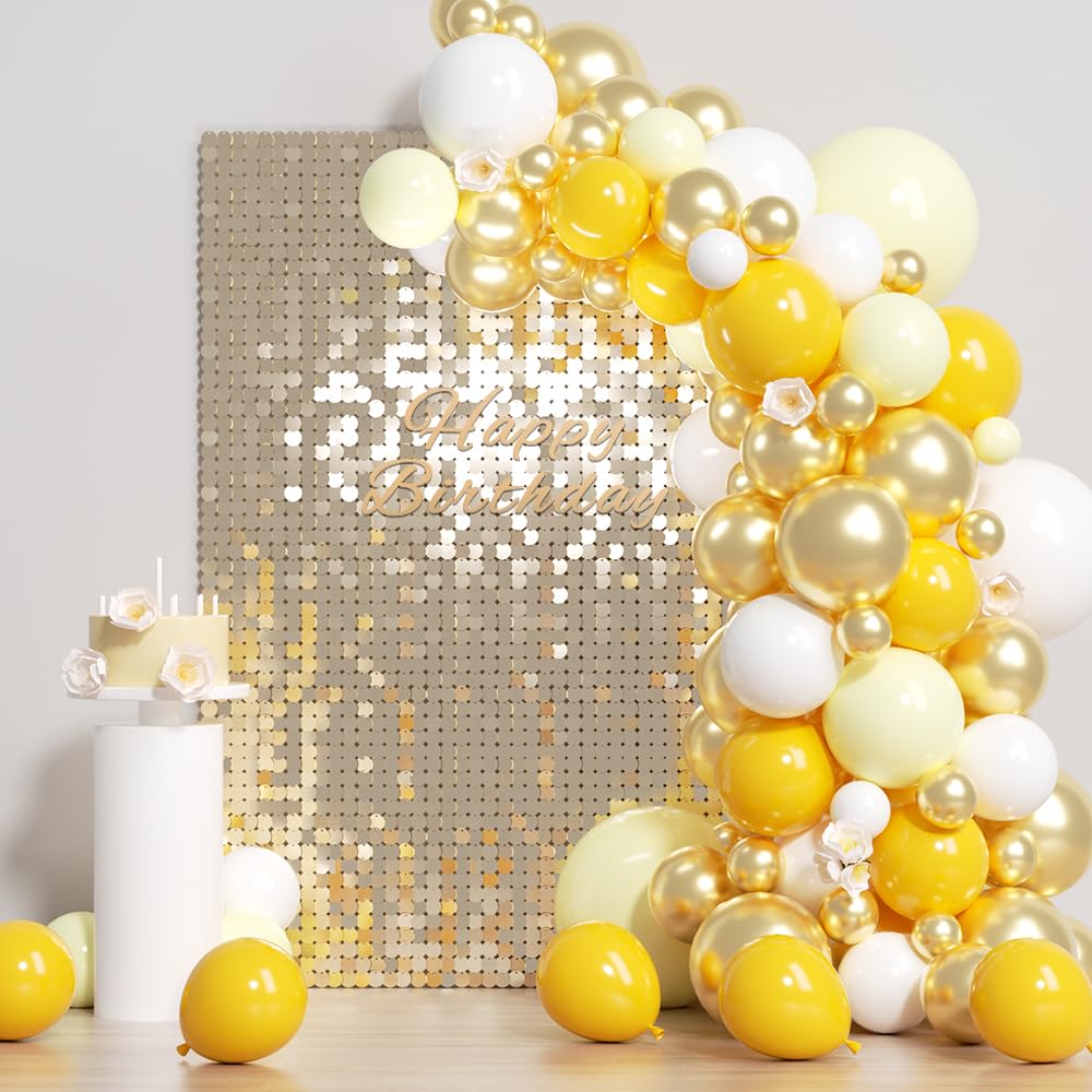 Shimmer Wall Backdrop Gold Sequin Backdrop 24pcs Round Panels Shinny Birthday Party Anniversary Engagement Decoration