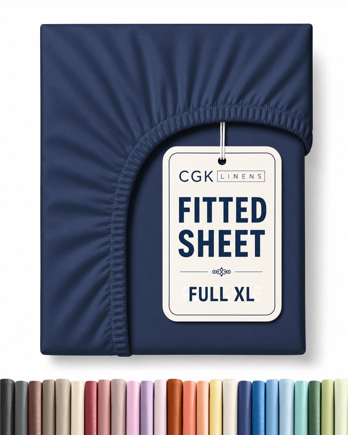 Full XL Fitted Sheet - Single Fitted Sheet Only - Deep Pockets - Navy Blue