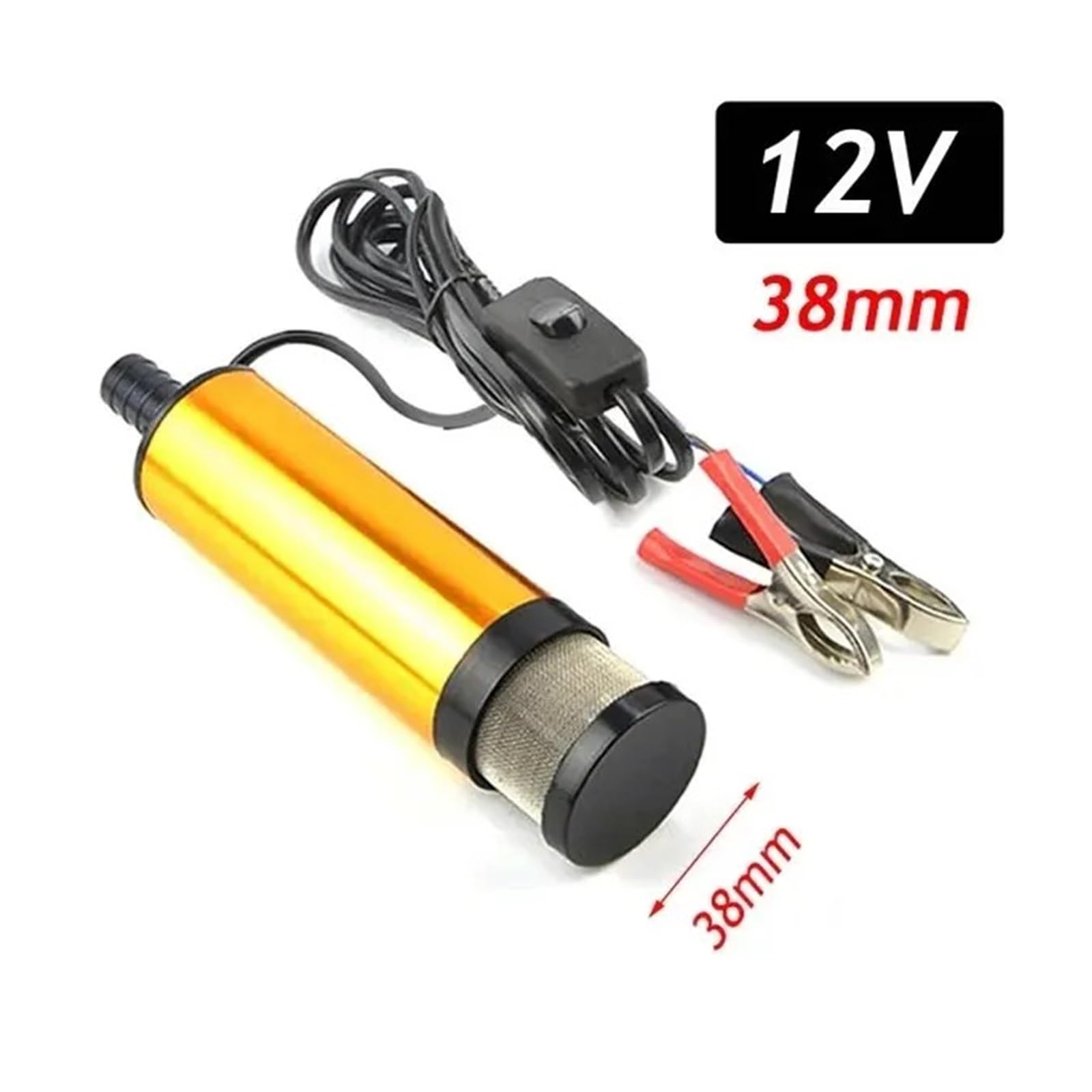 Regulowana mała pompa zanurzeniowa DC12V obudowa ze stopu aluminium, elektryczna pompa do transferu paliwa olejowego, 12 l/min (12 V, 38 mm)