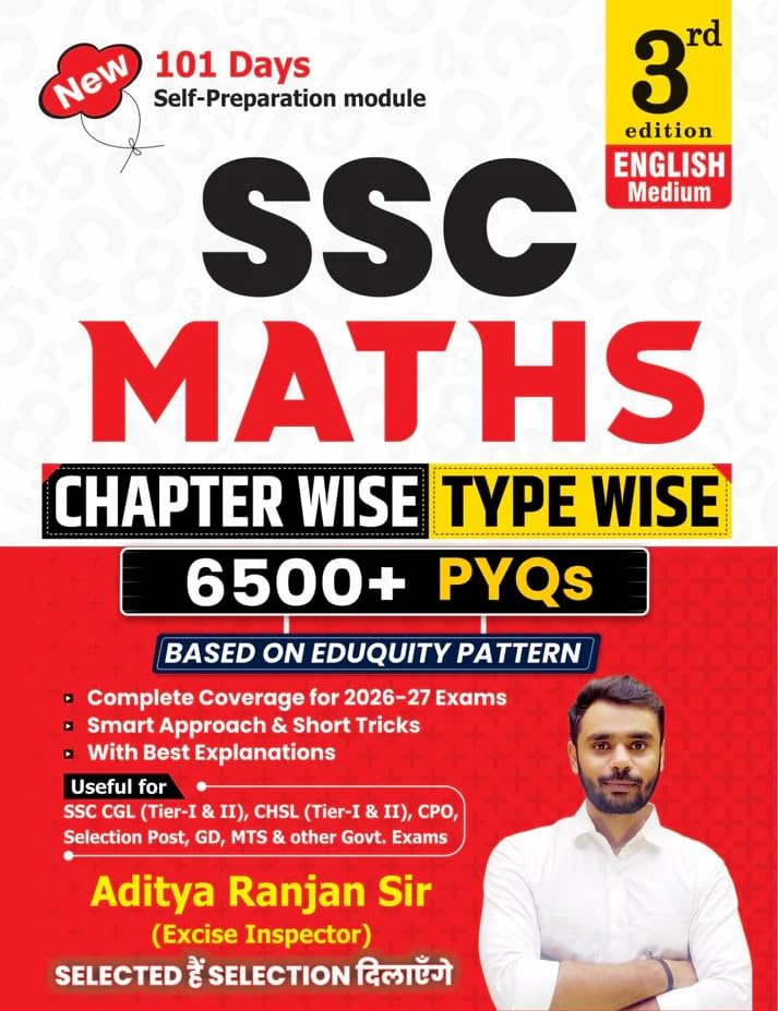 Aditya Ranjan Sir SSC Maths 2026 English Medium 3rd Edition 6500+ TCS MCQ Chapterwise Typewise Book Aditya Ranjan Sir SSC Maths 2026 English Medium 3rd Edition 6500+ TCS MCQ Chapterwise Typewise Book