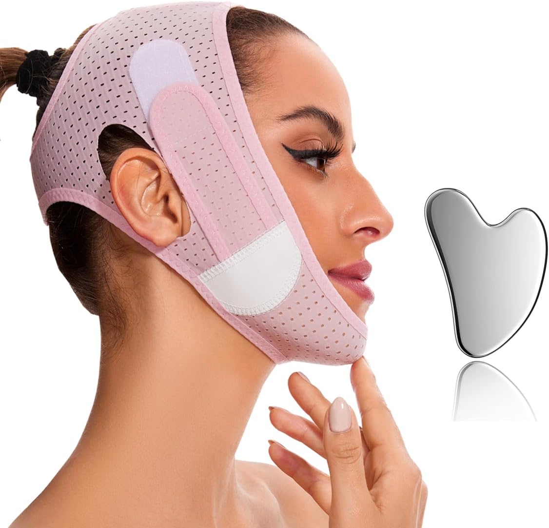 V Line Maske Çene Kayışı V Şekilli Yüz Kemeri Uyku Çene Egzersizi Kadınlar için