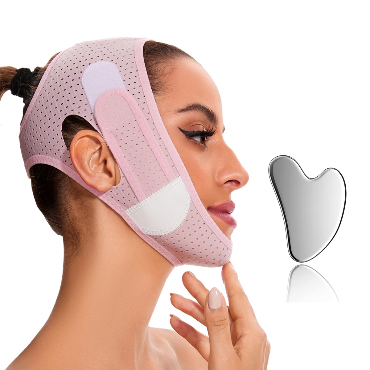 Edcbmb V Line Mask Chin Strap V Shaped Face Belt for Sleeping Jaw Exerciser for Women