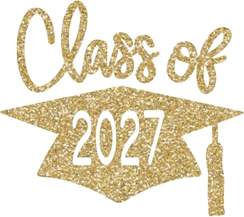 Class Of 2027 Graduation Cap Vinyl Decal, Graduation T Shirt Transfer, DIY Graduate Shirt Patch, Tshirt Sticker, HTV Vinyl Applique, Pick Size