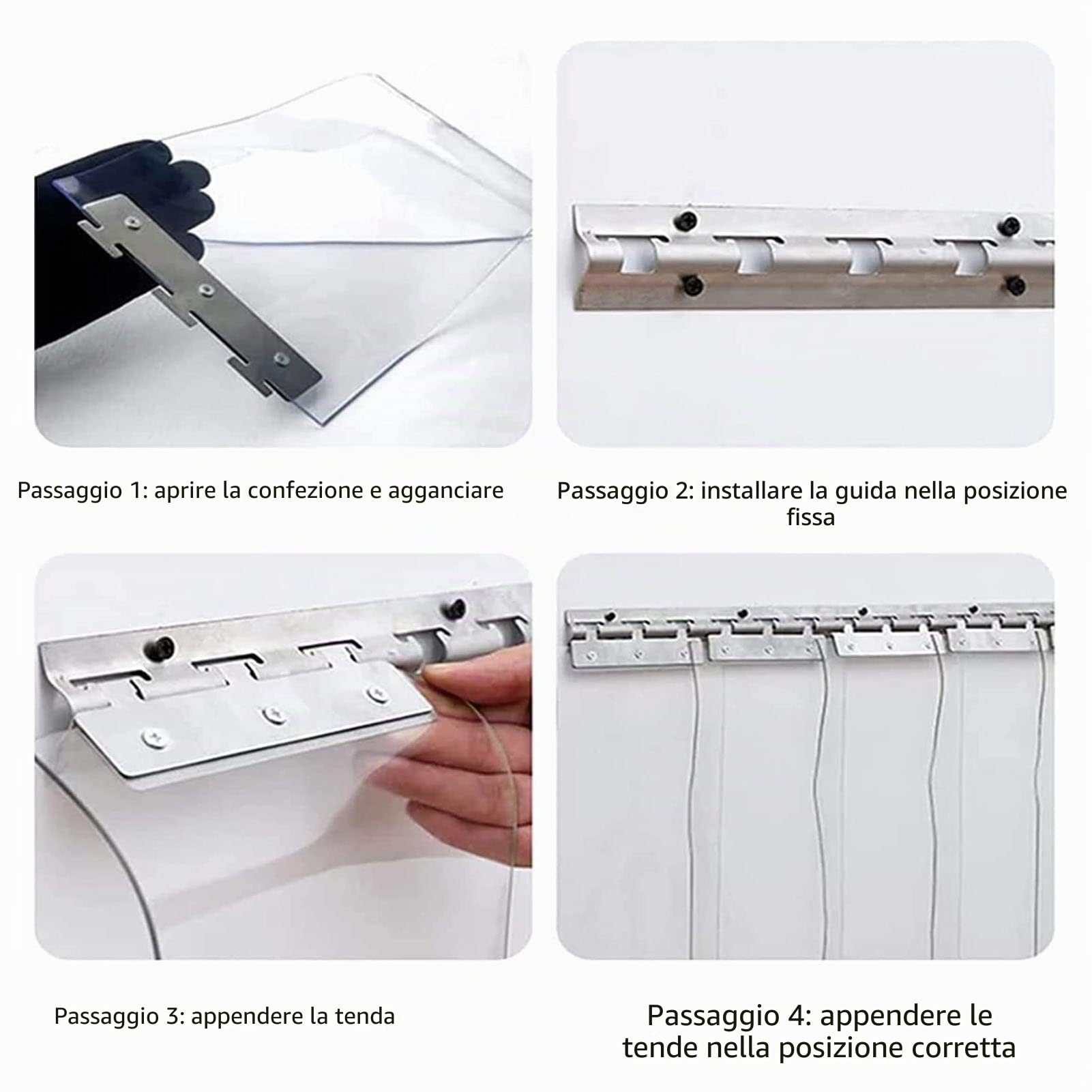 Strisce per Tende in PVC Trasparente/Tenda per Porta a Strisce di Plastica Robusto Strisce in PVC Tenda per Porta a Strisce in Vinile per Fabbrica, Box Auto(75x210cm)