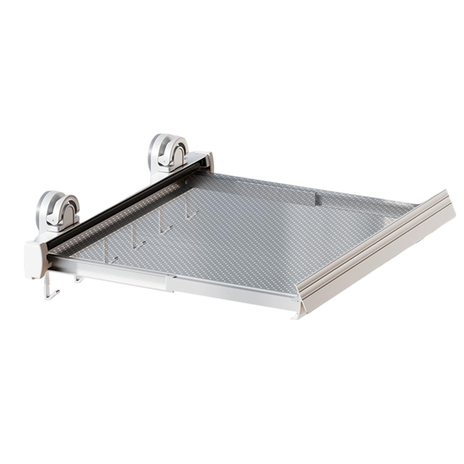 Support de rangement multifonctionnel avec étendoir vêtements mural rétractable filet