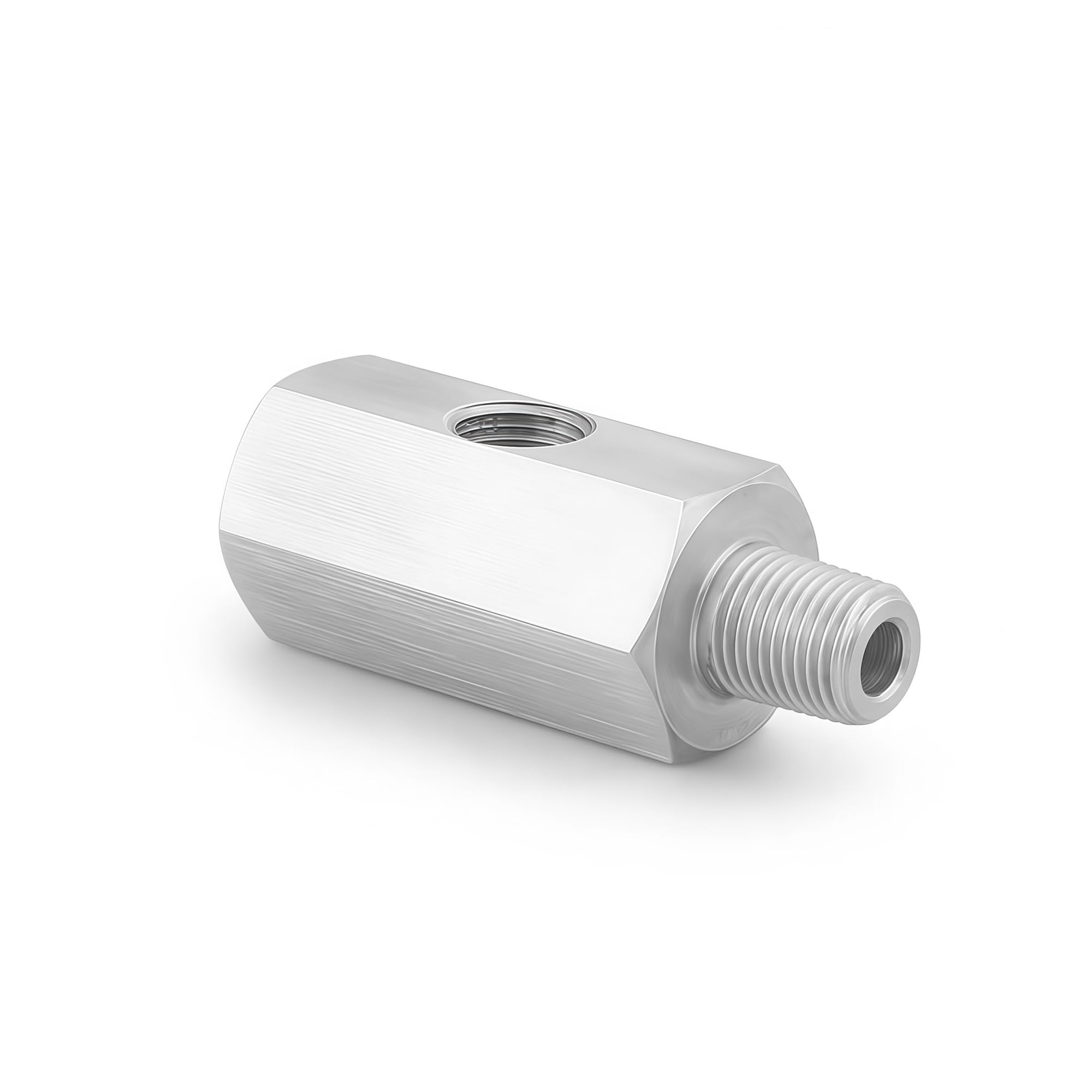 Adattatore a T for sensore pressione olio Adattatore for linea di alimentazione turbo Manometro da femmina a 1/8 Raccordi a T for tubo flessibile in acciaio inossidabile con porta laterale(M14x1.5)