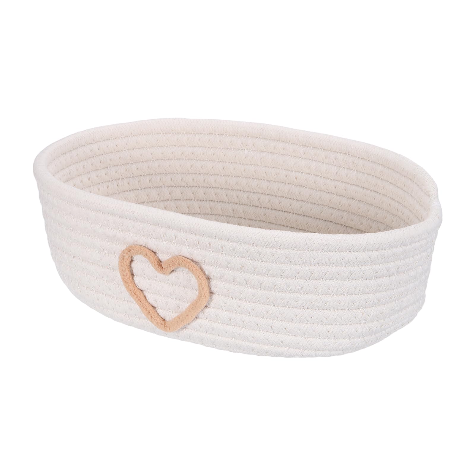 sourcing map Rectangular Rope Basket, 28.5 x 17 x 9cm Small Woven Baskets for Organizing Mini Woven Storage for Shelf Storage Home Bedroom Decor Gift Chest, Beige