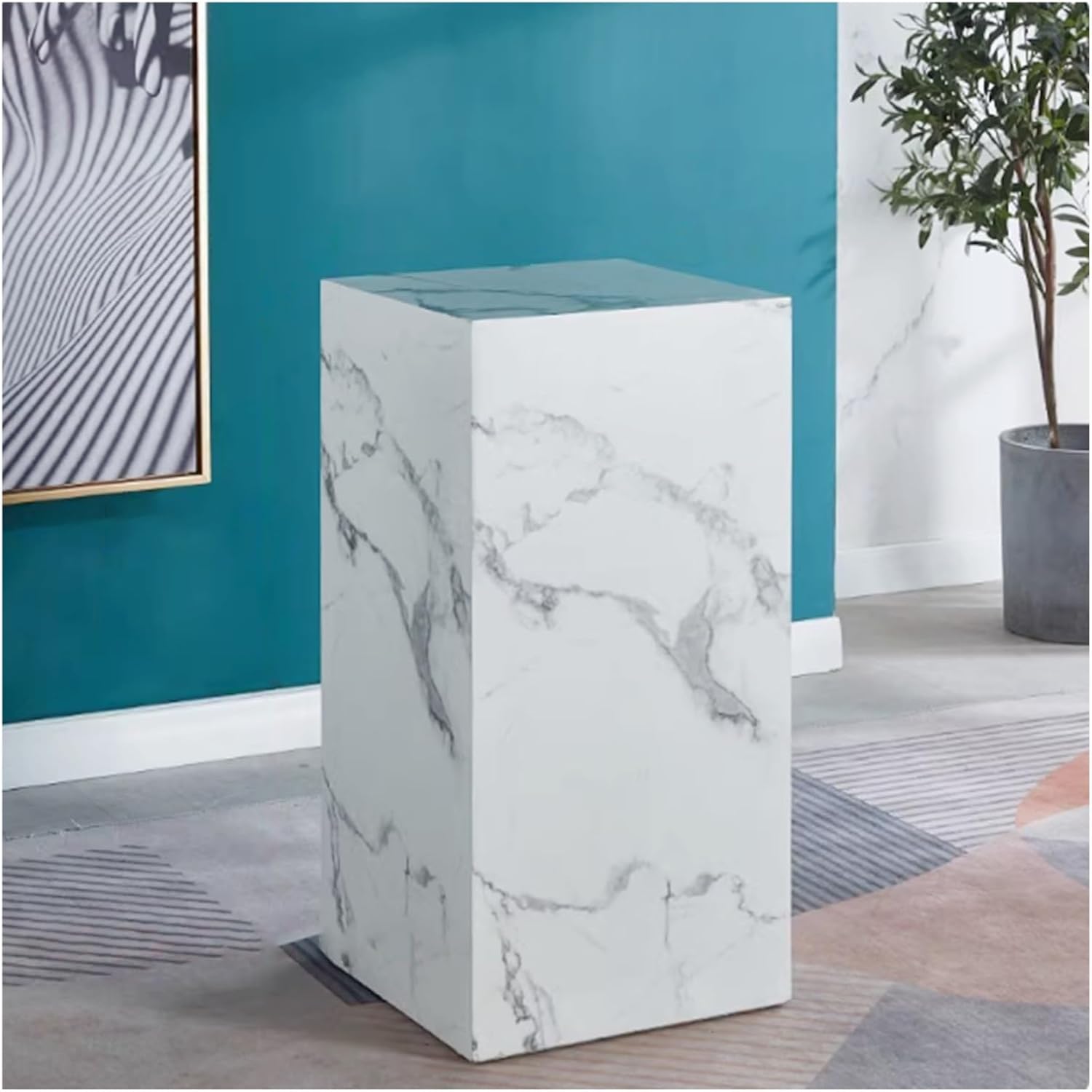 Rectangle Display Pedestal Stand - Backdrop Riser Column for Art, Showcase Prop, Exhibition & Party Decoration (50x50x40cm) - Durable, Elegant Design, Perfect for Events