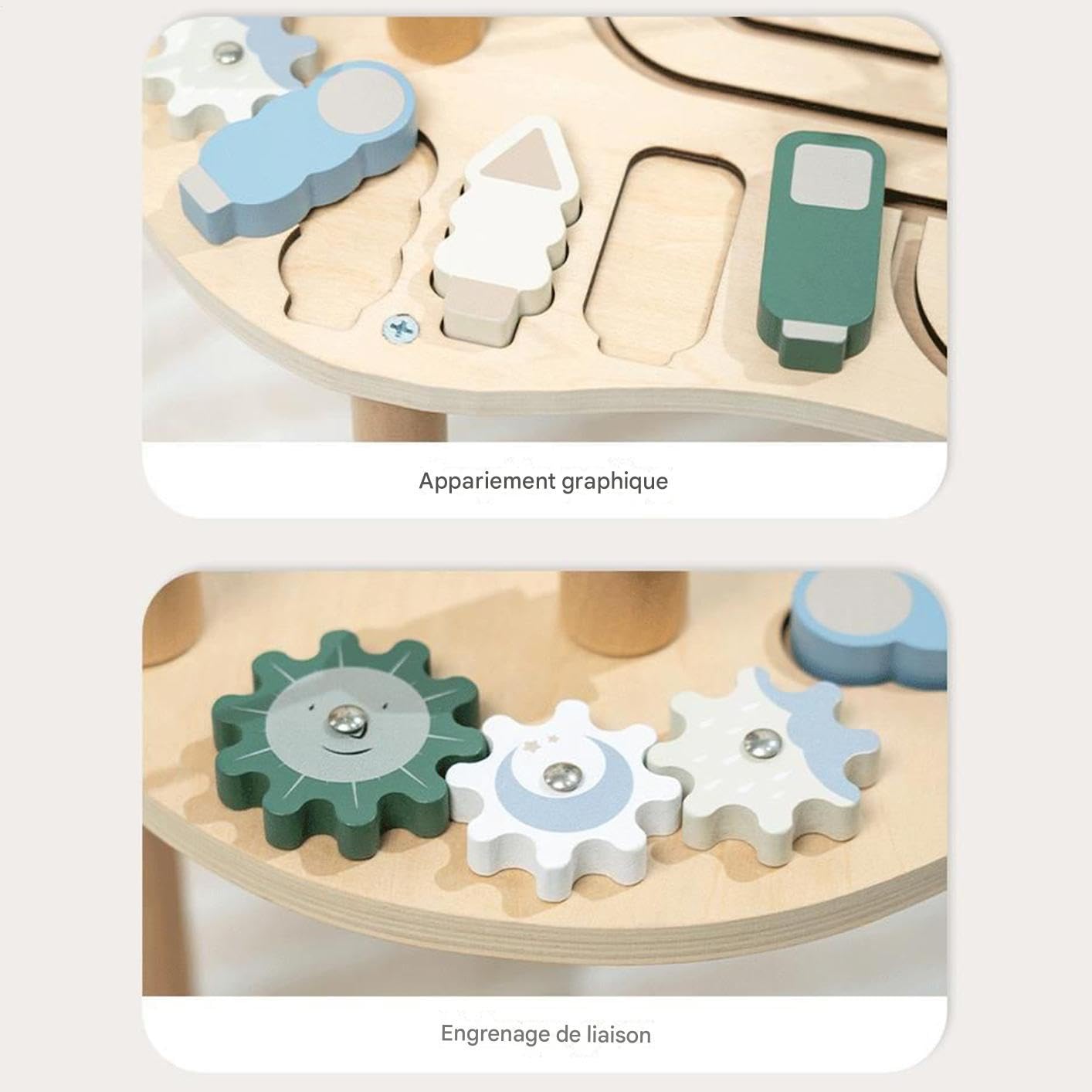 Table d'Activités - Table de Jeu pour Tout-Petits - Bureau d'apprentissage en Bois Garçons et Filles Maison Jardin Cadeaux Anniversaire Noël