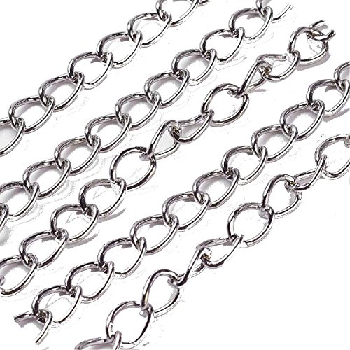 4 Mètres DE CHAINE METAL ARGENTE 8 x 6 mm - CREATION BIJOUX PERLES
