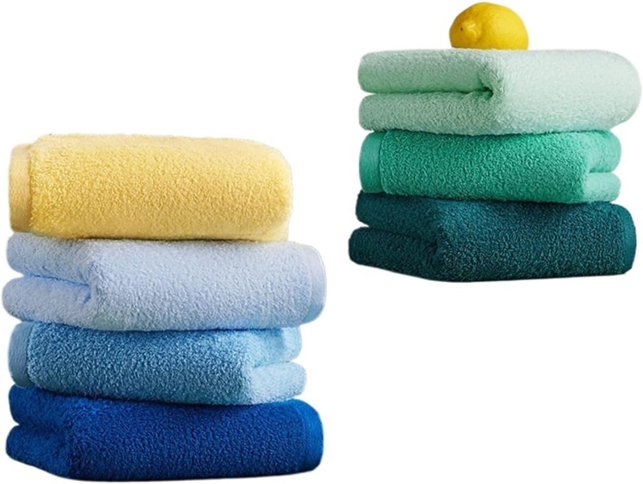 Thick Cotton Towels 3-Pack, Highly Absorbent Soft Bath & Face Towels, Solid Color Home Towels Set(Green)