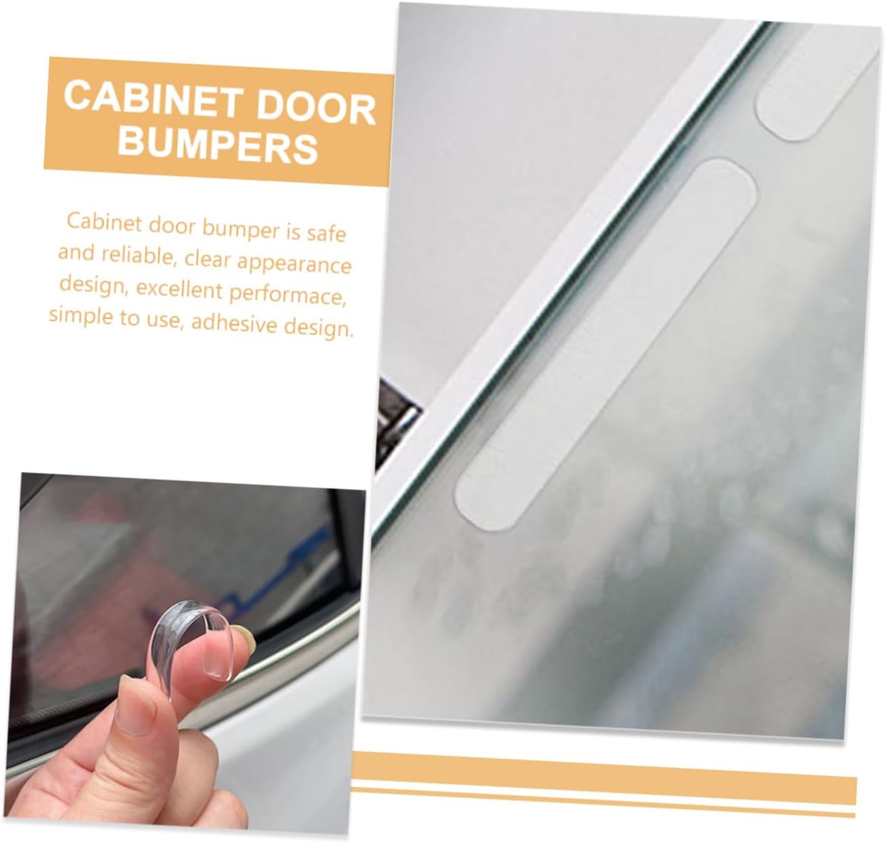10sheets Clear Cabinet Bumpers Flexible Silicone Protectors for Cupboard Doors Sliding Doors and Glass Tabletops Prevent Scratches and Dents Easy to Use and Durable