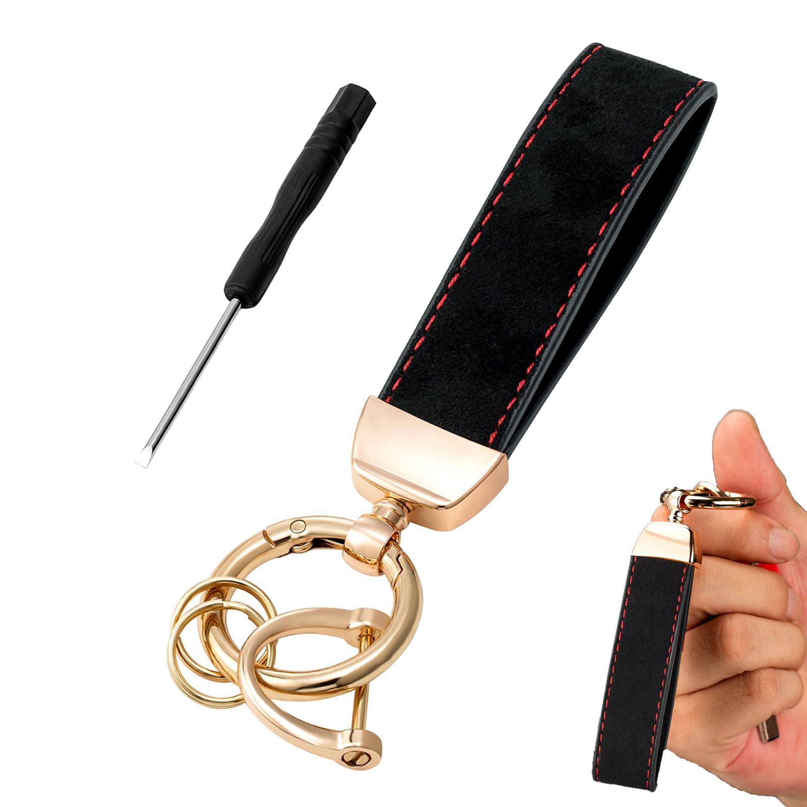 Stacctestaccte Leather Keychain Car Key Chain Universal Decorative