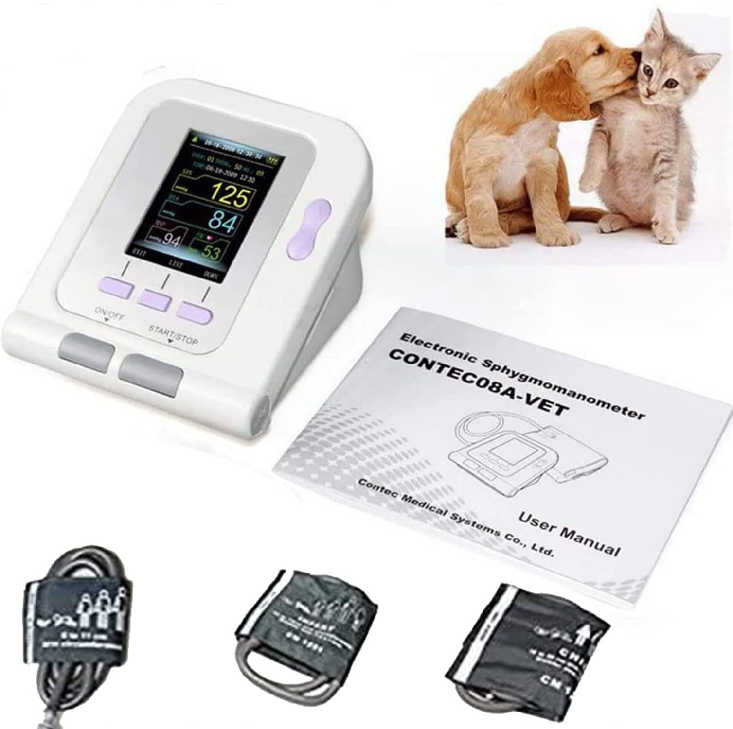 Macchina Veterinaria for la Pressione Sanguigna，Polsino per Monitor della Pressione Sanguigna A LED Veterinario， Polsini per Cani/Gatti/Animali Domestici Cura degli