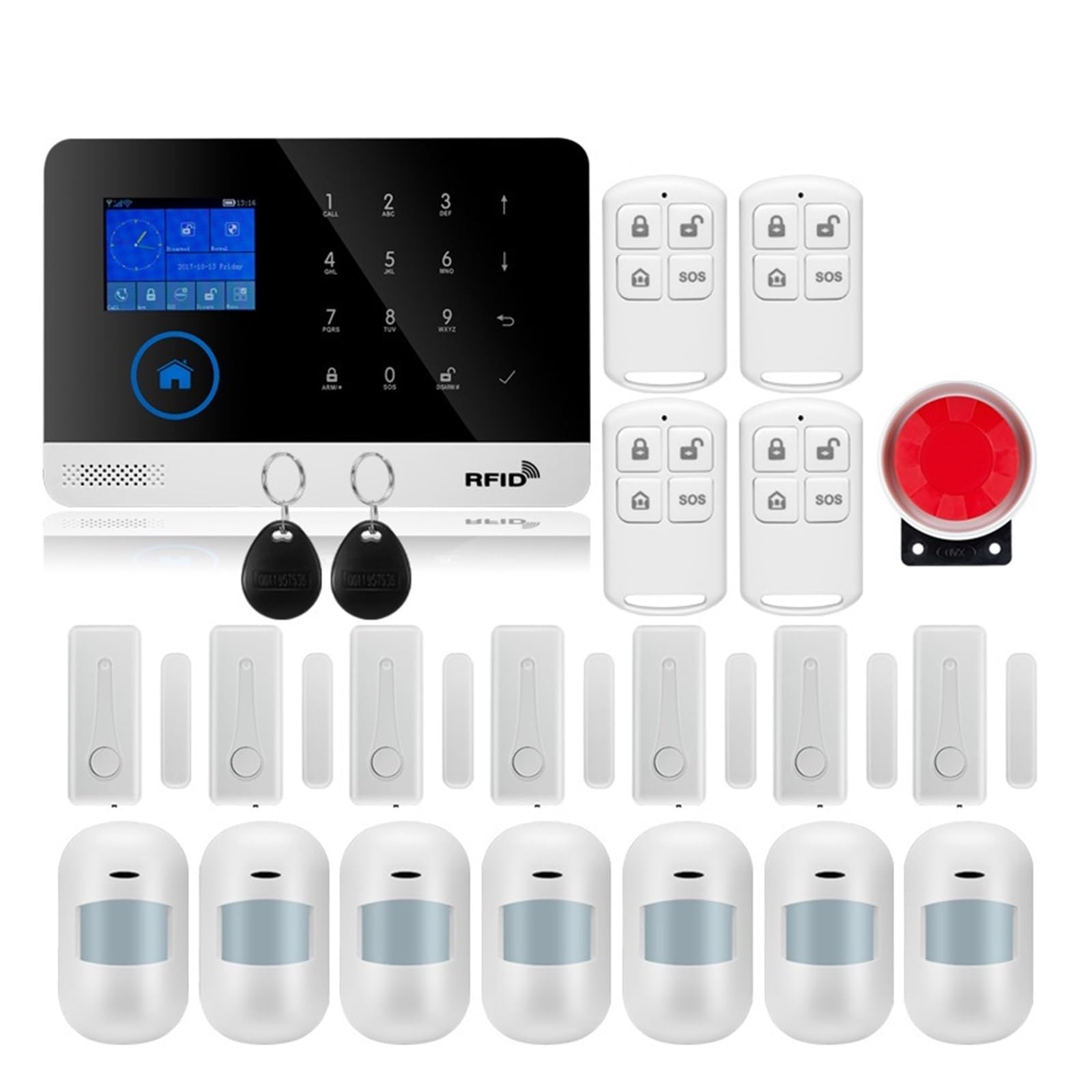 Alarmas para casa, gsm protección de Seguridad for el hogar de Alarma Inteligente Pantalla táctil Kit antirrobo aplicación móvil Control Remoto Brazo y desarmar