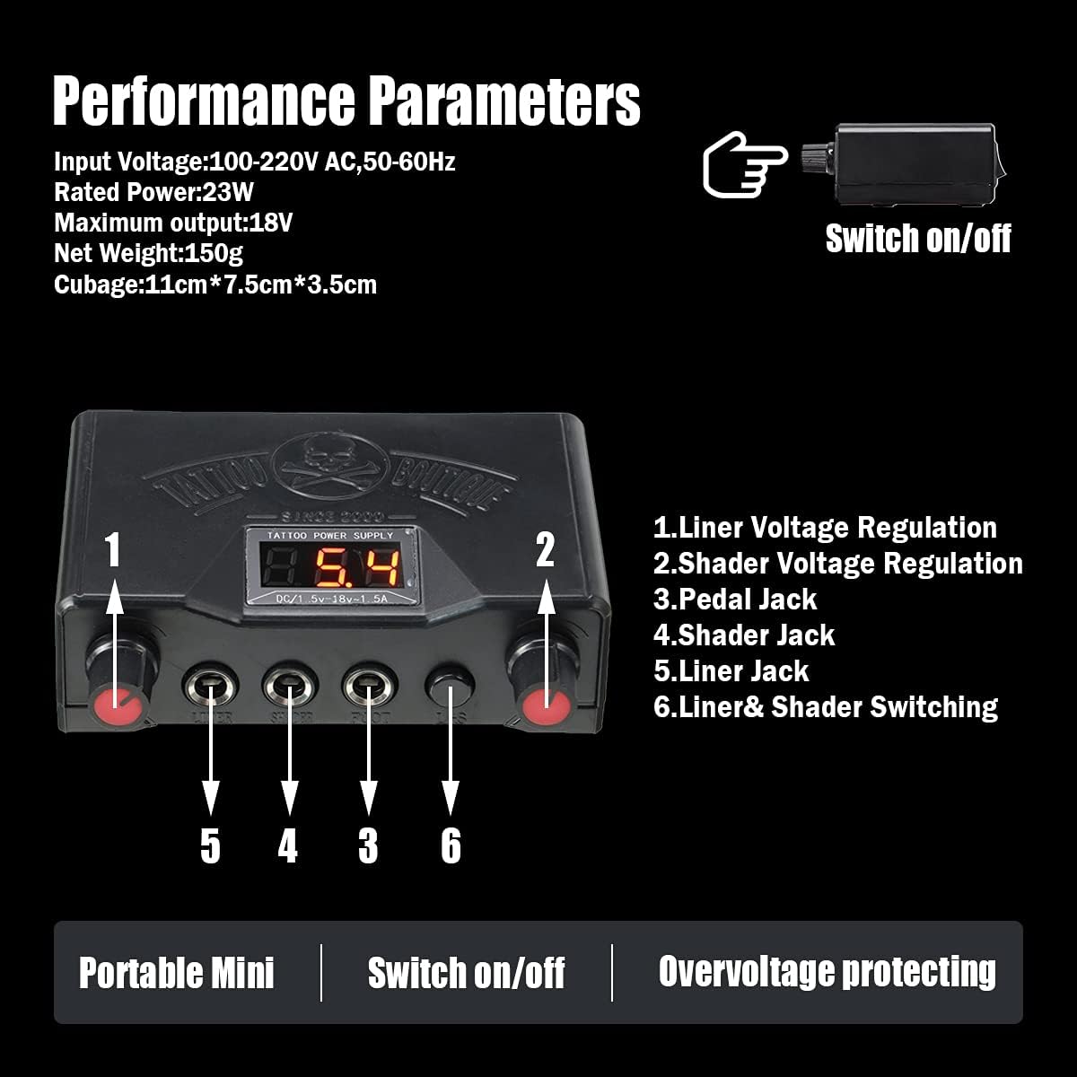 BEVEACE Tattoo Machine Kits, Rotary Pen Power Supply 30Pcs Cartridges Needles Foot Pedal Coreless Motor with Big Case : Beauty & Personal Care