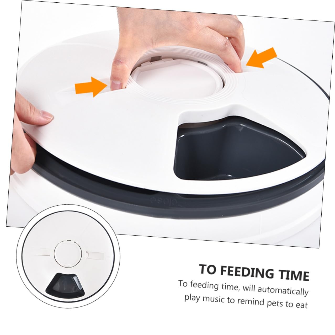 Comedero Automático para Mascotas Temporizador 6 Comidas | Capacidad 90g, Acabado Negro Abs, Base Antideslizante y Diseño Desmontable, Cabe en Esquina