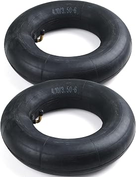 4.10/3.50-6 2/Pack tire Inner Tubes With Bent Metal Valve for Wheelbarrows Snow Blowers Wagons, Carts Hand Trucks Lawn Mowers Tractors