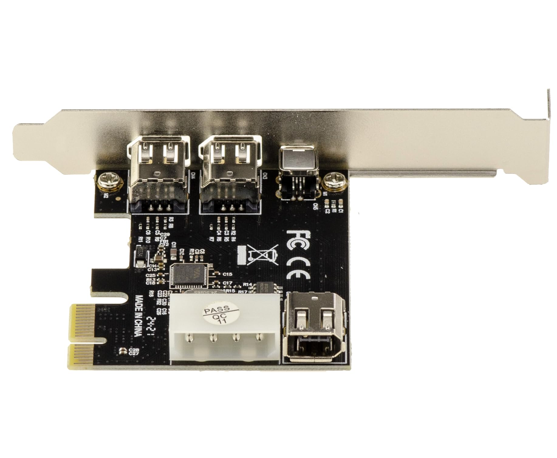 KALEA-INFORMATIQUE Karta kontrolera PCI Express PCIe do FireWire 400 IEEE1394a 2+1 porty 6 punktów i 4 punkty z chipsetem Via VT6315. z kablem Ilink i uchwytami o niskim i wysokim profilu